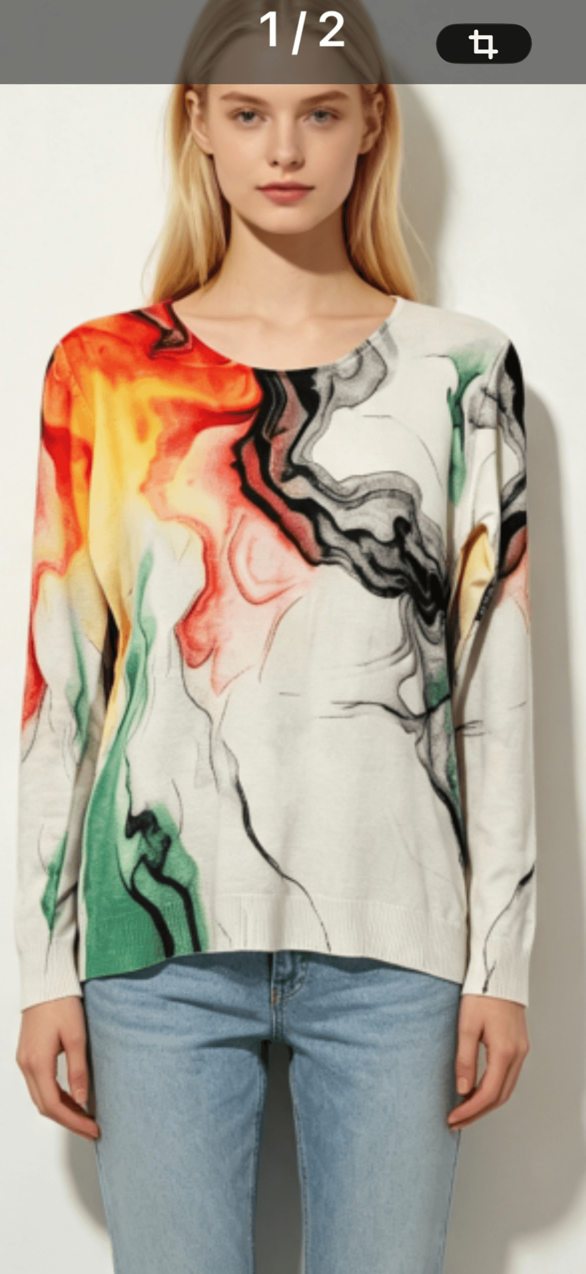 Pull Blanc « Dégradée de couleur » 1