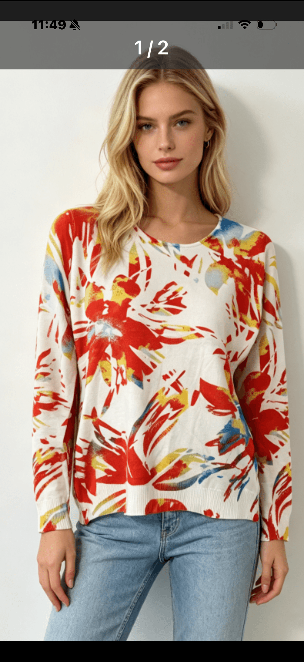Pull Crème « Fleuri »