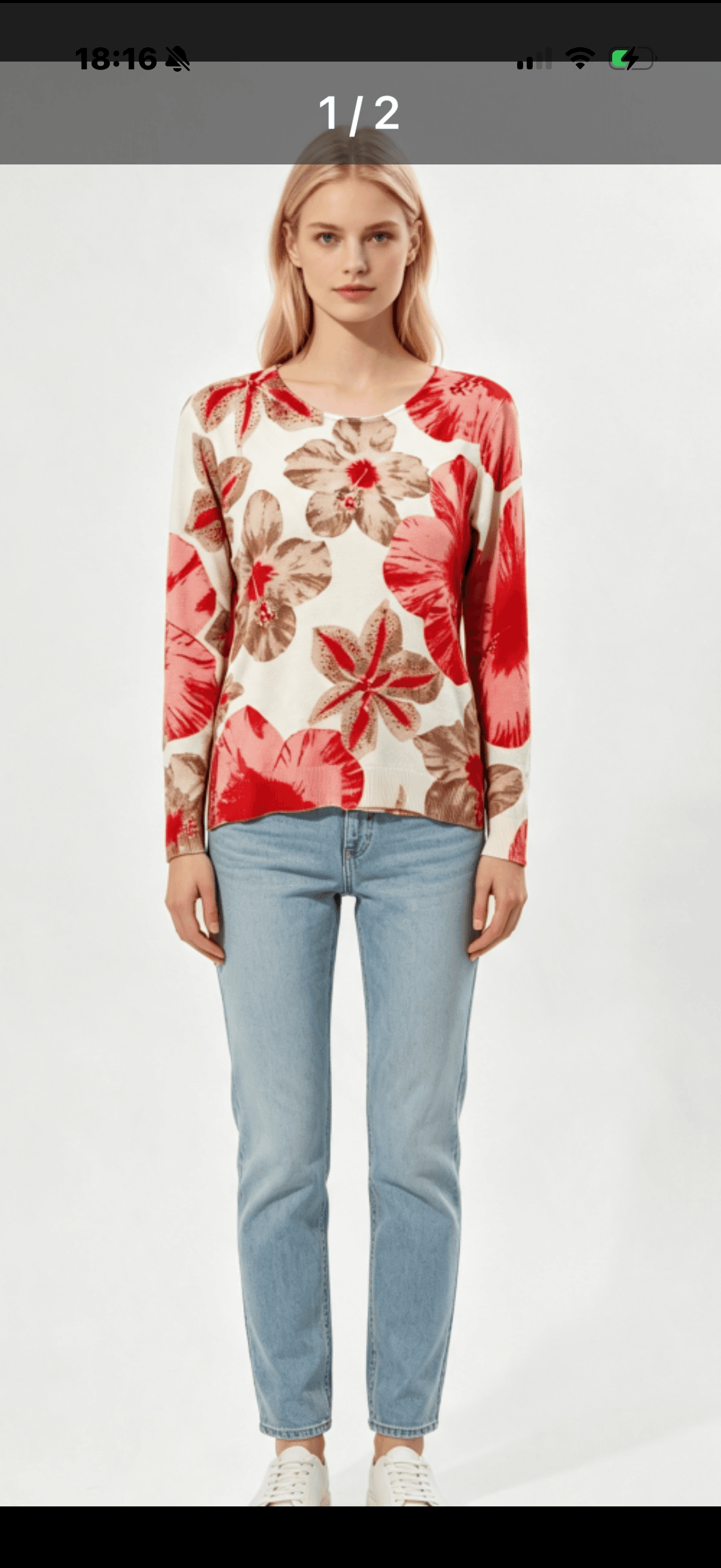 Pull Beige « Fleuri » 1