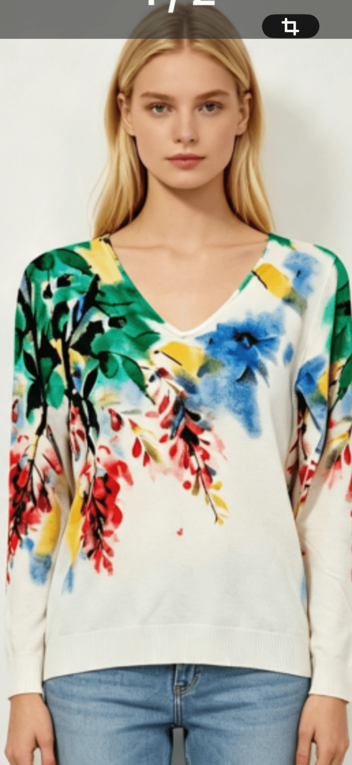 Pull Blanc « Fleuri » II 1